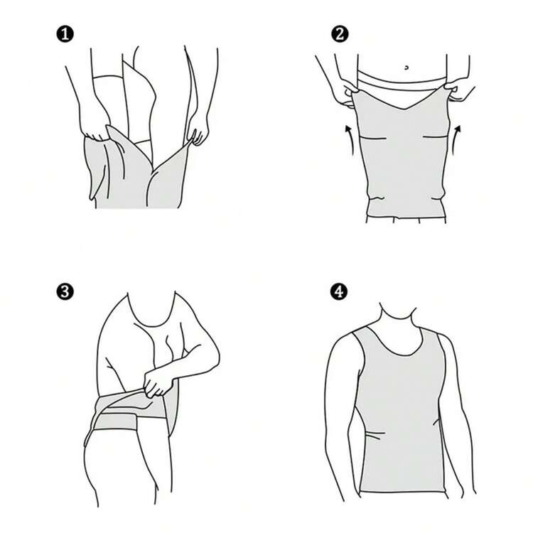 Nam Áo Shapewear - Đen và trắng - Xem 8