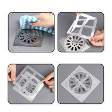 5/15/30/50Pcs Disposable Floor Drain Sticker Bathroom Hair Catcher Stopper Shower Drain Cover Anti-Blocking Kitchen Sink Strainers Bathroom Mesh Stickers Cleaning Tool-Christmas Thanksgiving Gifts For Family And Friends,Garden Tools - Grey - View 6