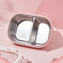 Cute Rabbit Shaped Stainless Steel Lunch Box With Dividers&Water Injection Heating&Buckle Lock Portable Bento Box For Students - Pink - View 6