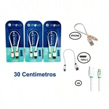 Cabo para Dados e carregamento Inova Carga Rápida 30 cm Tipo-C Micro Compatível com iPhone - cores são enviadas aleatoriamente - Visão 3