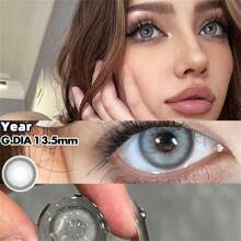 Morningcon Mỹ nhân ngư Xám Có màu sắc Tiếp xúc Đối với Mắt Tự nhiên Kính áp tròng To lớn Làm đẹp Cận thị - Xám - Xem 1