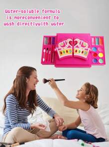 Kids Makeup Set Washable Kids Makeup Set Best Makeup Toys For Girls Makeup Set Gift(Eye shadow colors are shipped randomly) - Pink - View 3