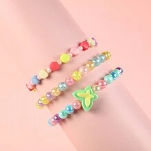3入組可愛的蝴蝶珠子手鍊,適合兒童日常佩戴