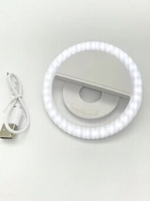 1 pieza Luz de selfie portátil, luz de anillo de selfie LED, luz de vídeo LED portátil regulable, para fotografía, selfie, grabación de vídeo, reuniones de zoom, entrevistas, transmisión en vivo, vlogs, reuniones familiares, fotografía de fiestas navideñas, para selfies a mano, actividades al aire libre - Blanco - Ver 7