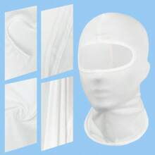 1 Pieza De Mascarilla Facial De Ciclismo Al Aire Libre De Poliéster Blanco - Blanco - Ver 3