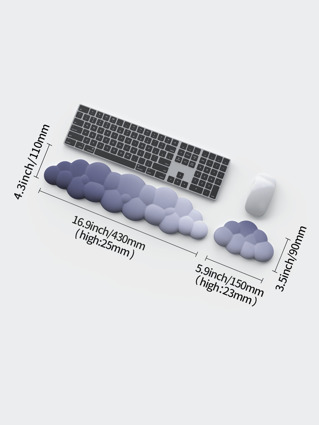 Cloud Keyboard Wrist Rest, Gradient Milk Silk Memory Foam Wrist Support