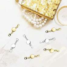 10入組磁性項鍊扣和磁性珠寶扣子,項鍊和手鐲珠寶磁性扣和延長器扣鏈扣,適用於項鍊,手鐲珠寶製作diy。 - 5pcs金色+5pcs銀色 - 查看 5