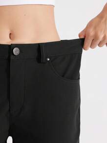 Quần tây nữ 29" Co giãn ống đứng Quần dài công sở Quần chơi golf thường ngày cho du lịch Nhẹ - màu đen - Xem 7