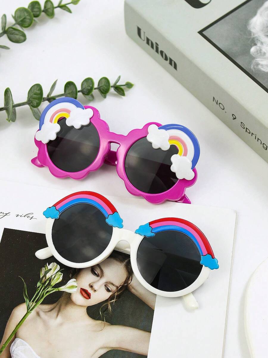 2pcs Cloud Sunglasses & Sunglasses - Apricot - View 1