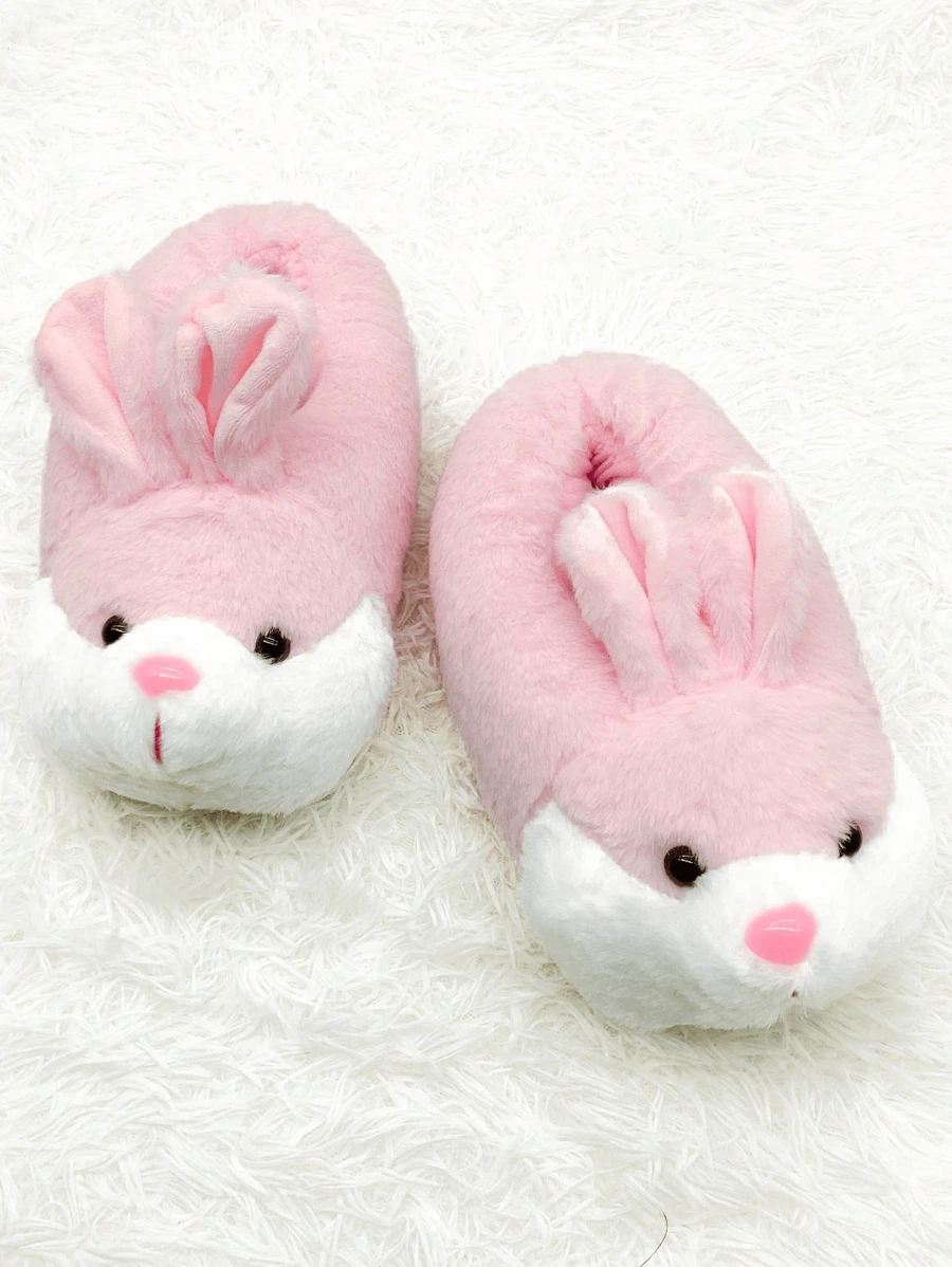 Rabbit Slippers Soft Warm Slippers For Women - Pink - View 1