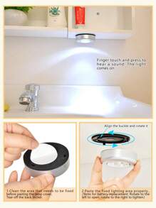 Multi-Use Tap Tap Light, LED Touch Sensor Light For Kitchen Cabinet, Home, Car, Emergency Lamp & Nightlight - Silver - View 4