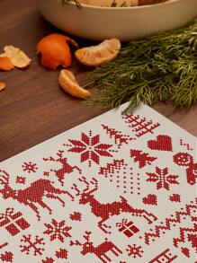 1入創意像素藝術手繪聖誕餐墊,廚房隔熱墊 - 彩色 - 查看 3