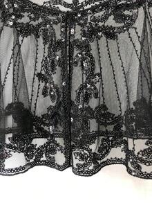 1pc Summer Thin Shawl Sequined Lace Short Cardigan For Evening Dress, Lightweight Beaded Capelet - Multicolor - View 3