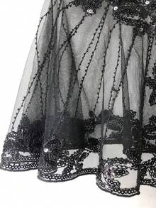 1pc Summer Thin Shawl Sequined Lace Short Cardigan For Evening Dress, Lightweight Beaded Capelet - Multicolor - View 5