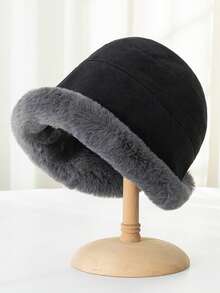 1 件装女士休闲保暖护耳渔夫帽，户外防风渔夫帽，厚毛绒保暖内衬冬帽，适合日常使用 - 彩色 - 查看 5