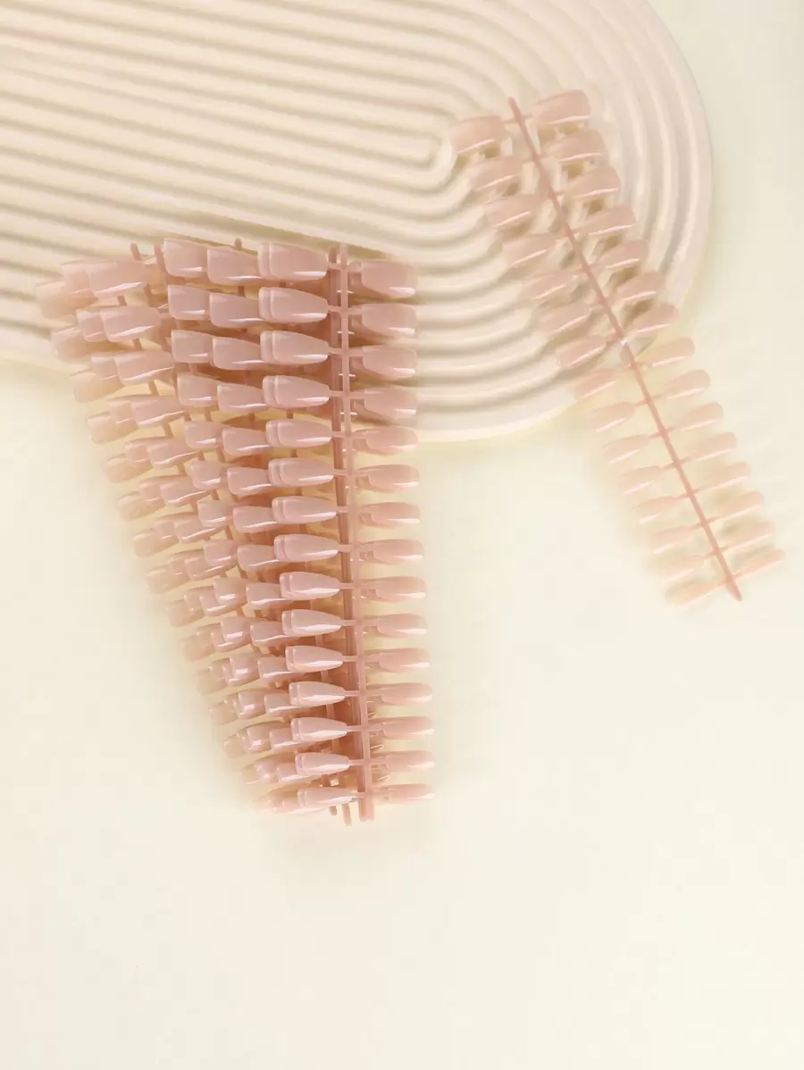 300入組短棺材形固色假指甲貼片，10入組透明指甲，DIY /人造美甲貼片，指甲用品