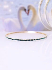 1 件 2 毫米微水晶水钻弹性手链/手镯，适合女士，闪亮时尚配饰，适合派对和日常佩戴，多种颜色可选