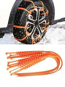 10 件/套汽車輪胎緊急旅行防滑輪胎鏈,可重複使用防滑泥鏈 - 亮橙色 - 查看 1