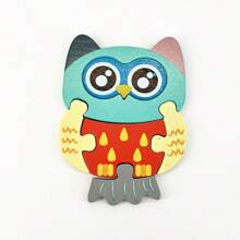 10.7公分/4.21英吋可愛多彩貓頭鷹3d拼圖蒙特梭利益智游戲漫畫動物拼圖兒童教育木質玩具 - 貓頭鷹 - 查看 9