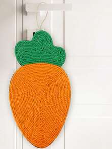 猫抓板 | 胡萝卜猫抓板 | 小猫天然剑麻抓板，猫爪维护板，猫娱乐配件，可爱的抓垫用于磨爪，玩耍 - 橘色 - 查看 5