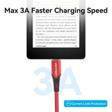 Cable Micro USB de VENTION, Cable cargador 60W 3A para tableta Kindle Fire, cable cargador trenzado de nailon compatible con Samsung Galaxy S6 S7 S5 J7 J5, compatible con controlador , compatible con Samsung Galaxy S7/HTC, compatible con Android, Kindle, , cámara, MP3, aleación de aluminio Micro-USB - Rojo - Ver 3