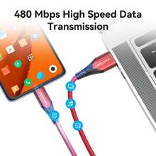 Cable Micro USB de VENTION, Cable cargador 60W 3A para tableta Kindle Fire, cable cargador trenzado de nailon compatible con Samsung Galaxy S6 S7 S5 J7 J5, compatible con controlador , compatible con Samsung Galaxy S7/HTC, compatible con Android, Kindle, , cámara, MP3, aleación de aluminio Micro-USB - Rojo - Ver 2