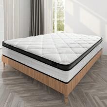 CHEVNI 12" Twin Full Qeen King Mattress Gel Memory Foam Spring Hybrid Mattress In A Box - White - View 4