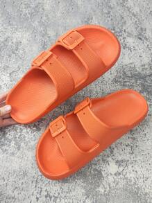 2024 Dép có khóa nữ nhẹ nhàng, thời trang mùa hè mới, thoải mái và đa năng để sử dụng trong nhà và ngoài trời, chống trượt và chống mài mòn - trái cam - Xem 3