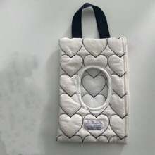 1pc Black Heart Pattern Wet Wipes Storage Bag
