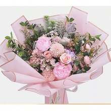 Papel de regalo de flores Papel De Envoltura Regalos Craft Empaque impermeabilización 20 Hojas 58*58cm,Papel Coreano Estampado,Envoltura De Regalo - Rosa - Ver 3