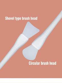 1pc Silicone Facial Mask Brush With Round Head - White - View 3