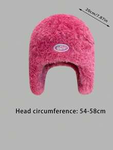 1 件組多戴女用毛絨耳罩飛行員帽,秋冬 - 玫紅色 - 查看 3