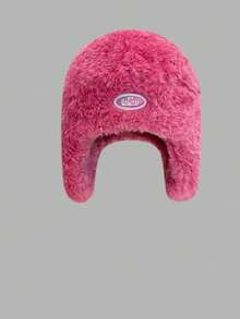 1 件組多戴女用毛絨耳罩飛行員帽,秋冬 - 玫紅色 - 查看 1