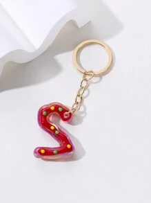 Cartoon Digit Design Acrylic Keychain Charm For Bag - Yellow - View 4