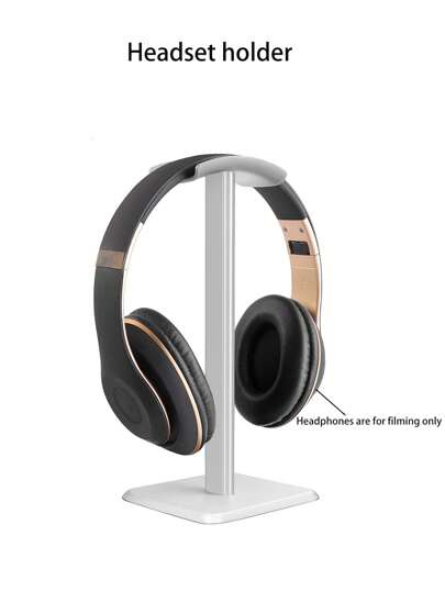 1pc Headphone Stand For Headset Gaming, Desktop Aluminum & Soft Tpu Rubber Material, Cable Organizer