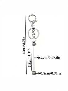 1 件不銹鋼珠鑰匙圈簡約風格鑰匙圈空白串珠鑰匙扣不銹鋼鑰匙扣環錢包包背包吊飾珠寶製作工藝配件女式女孩生日感恩節聖誕禮物 - 銀色 - 查看 6