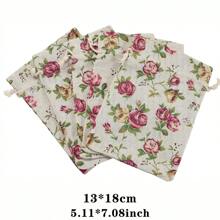 Họa tiết Hoa hồng Vải bố Túi Với Jute Dây rút Túi Quà tặng Đồ trang sức Đối với Nghệ thuật Thủ công mỹ nghệ Dự án Sinh nhật Giáng sinh Lễ cưới Buổi tiệc Hiện tại - Nhiều màu - Xem 6