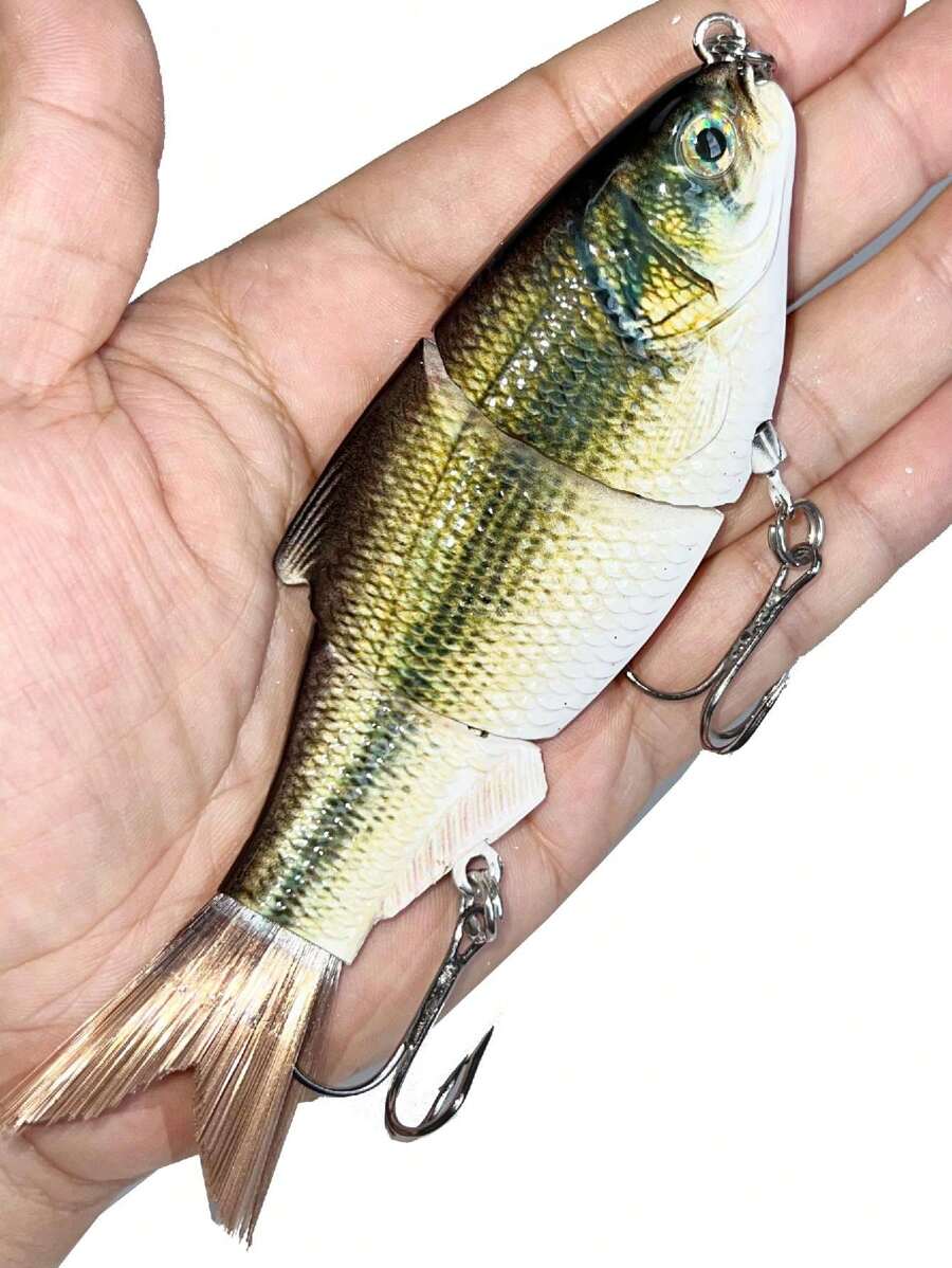 1pc Luya Perch Fishing Lures, Multi-Jointed Realistic Simulation Fish Bait