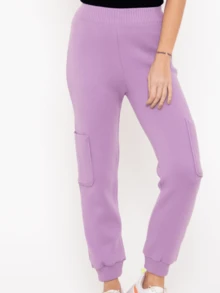 Women Pants - 紫丁香色 - 查看 4
