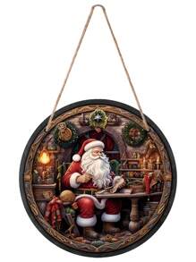 1 件木製聖誕快樂裝飾房屋標誌聖誕老人聖誕裝飾標誌送給家人和朋友聖誕禮物門廊、窗戶、牆壁、農舍、室內、室外裝飾 19.8 厘米/7.8 英寸 - 彩色 - 查看 6