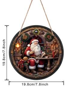 1 件木製聖誕快樂裝飾房屋標誌聖誕老人聖誕裝飾標誌送給家人和朋友聖誕禮物門廊、窗戶、牆壁、農舍、室內、室外裝飾 19.8 厘米/7.8 英寸 - 彩色 - 查看 3