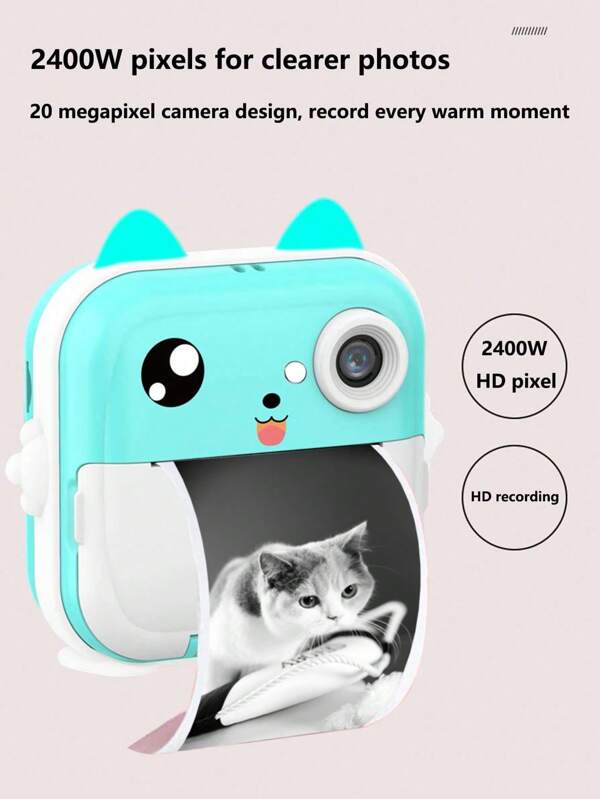 24MP 1080P Printer Camera With 5 rolls of paper, 2.4 '' IPS Screen