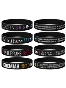 christian bible verse john philippians rubber bracelet silicone wristband