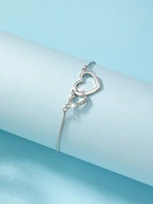 1條可調節閃亮心形手鍊,情人節珠寶,情侶禮物,最好的朋友禮物,友誼禮物 - 手鐲和腳鍊 - 查看 3