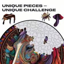 油畫風格,木製動物形狀拼圖,聖誕禮物 - 杏色 - 查看 5