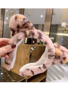 1 Miếng In hoa Báo Rộng Sang trọng Dây buộc tóc , Với Tai mèo , Thanh lịch Phụ kiện tóc Đối với phụ nữ - Hồng - Xem 3