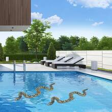 1入組灰色pvc充氣蟒蛇,惡作劇玩具,逼真的充氣蛇,遊戲房附件 - 灰色 - 查看 2