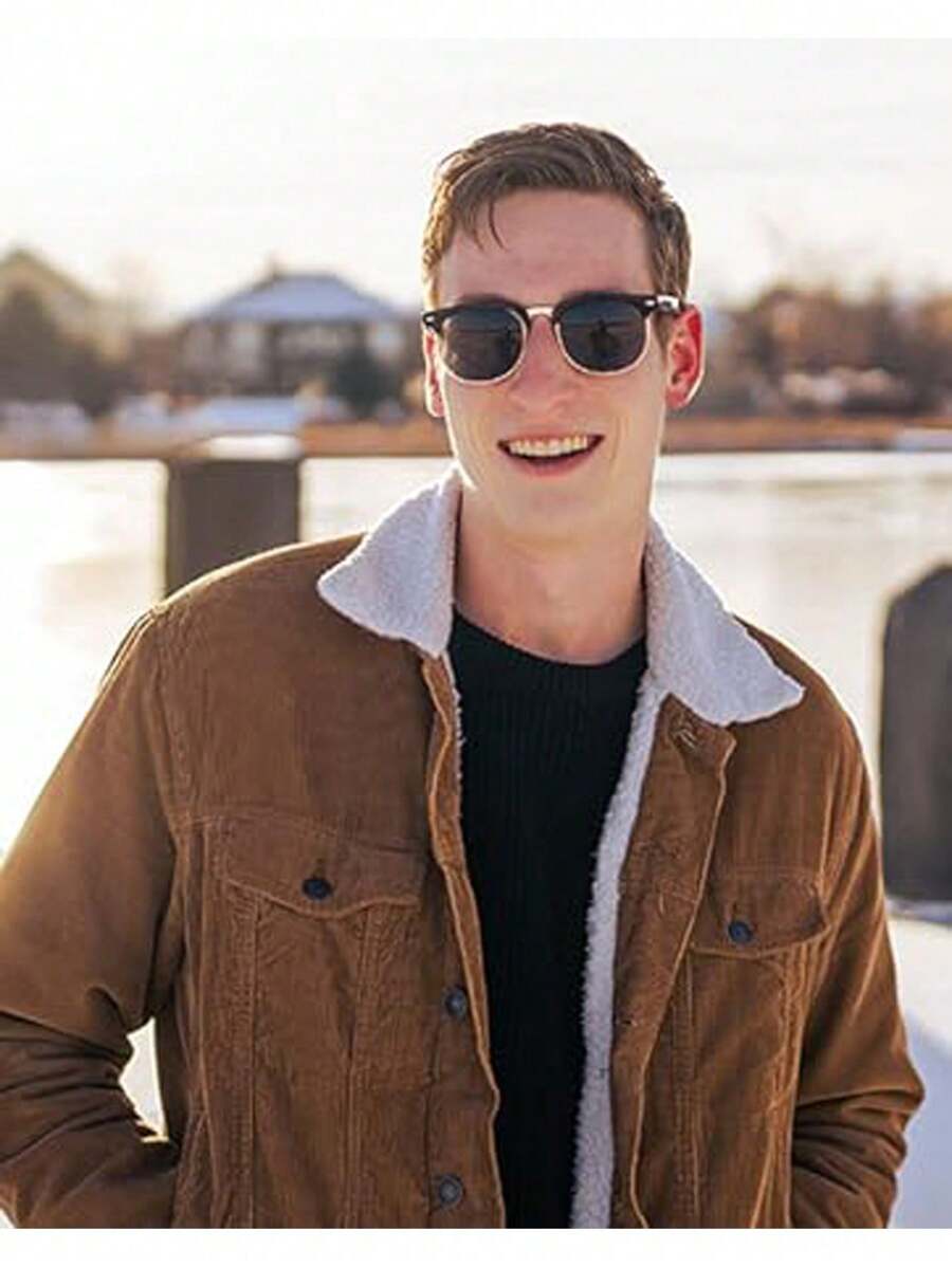 1 套男女时尚眼镜，带半框驾驶时尚眼镜 - 黑色 - 查看 1