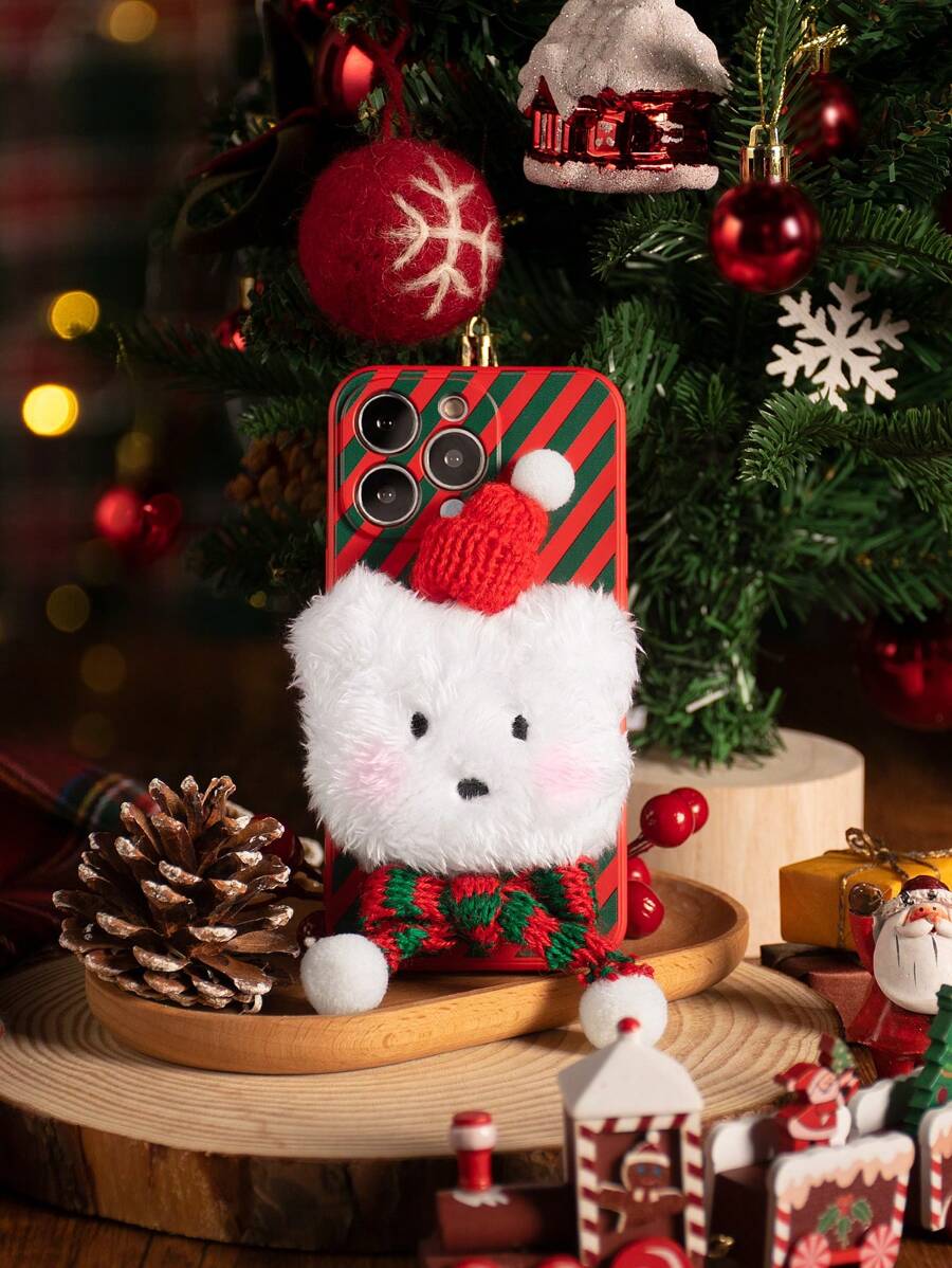聖誕節系列聖誕狗紅色液態矽膠手機殼，適用於 iPhone 15 Pro Max / 15 Plus / 15 Pro / Samsung S23fe / S23ultra - 彩色 - 查看 1