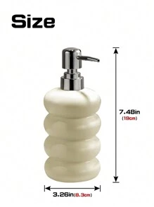 1pc Ceramic Soap Dispenser, Shower Gel Dispenser Bottle, Shampoo Bottle, Press Pump Bottle With Foamer, For Bathroom - White - View 3